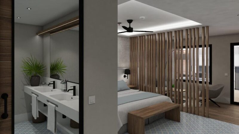 Habitación doble del Hotel Neptuno Playa & Spa, en Valencia.