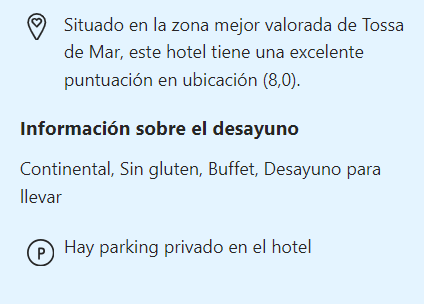 Puntos fuertes del hotel GHT