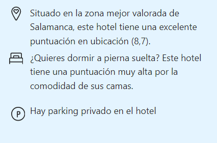 Puntos fuertes del hotel con encanto Exel Salamanca
