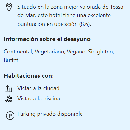 Puntos fuertes del hotel Mar de Tossa, un alojamiento con encanto en Tossa de Mar
